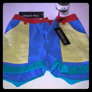 Dolls Kill multi color X-small shorts.
